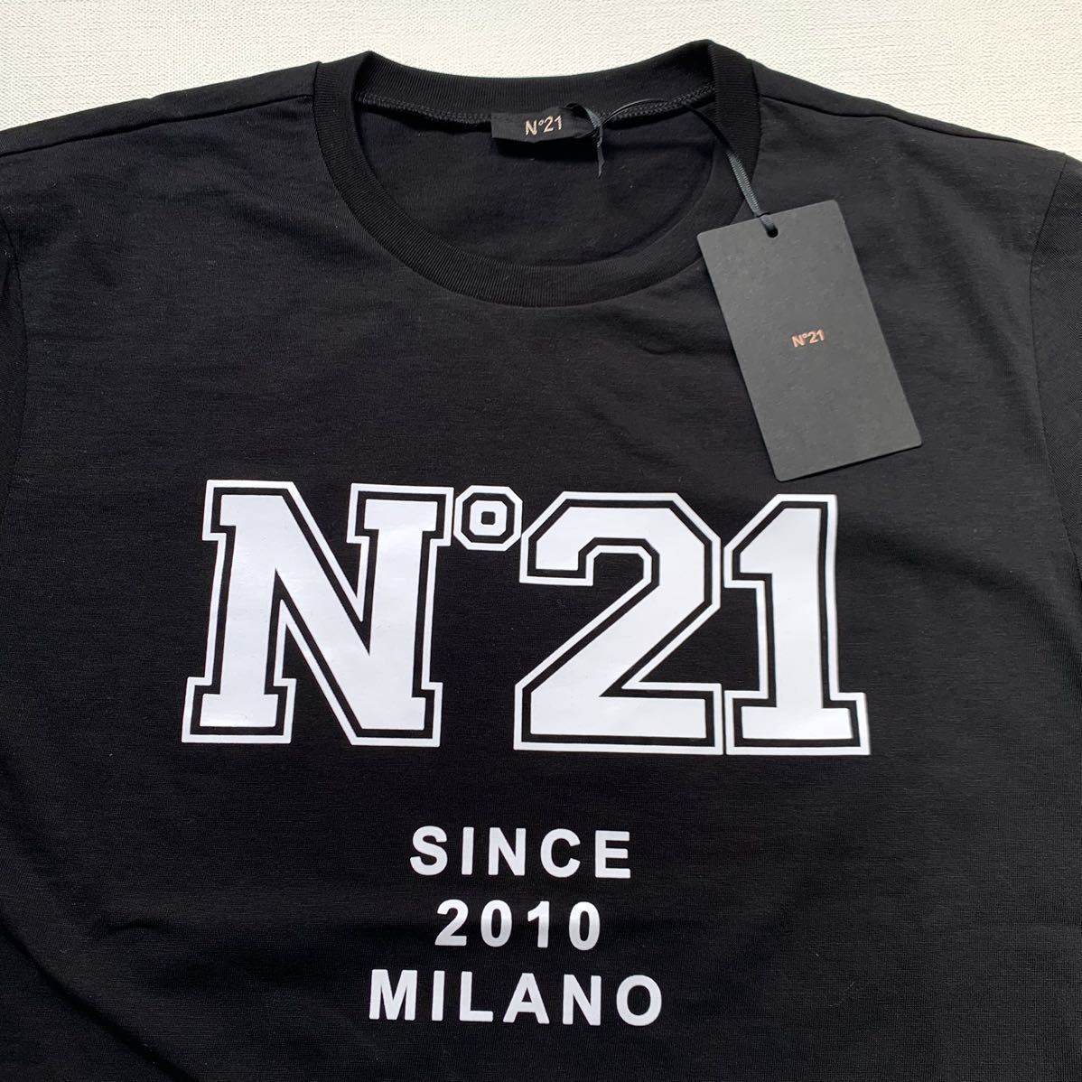 新品 2022AW N°21 ヌメロ ヴェントゥーノ キッズ ボーイズ ロゴ Tシャツ 16y 大人にも レディース N21 黒 ブラック_画像4