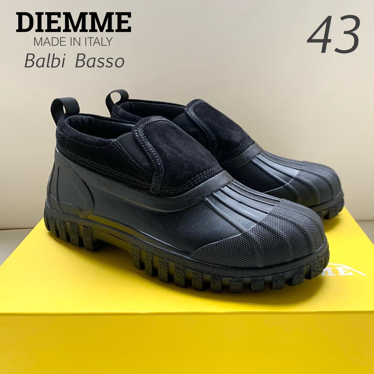 新品 イタリア製 DIEMME ディエッメ BALBI BASSO SUEDE スエード スリッポン シューズ 43 定3.74万 黒 メンズ ブーツ 雨 雪 27.5㎝ 送料込