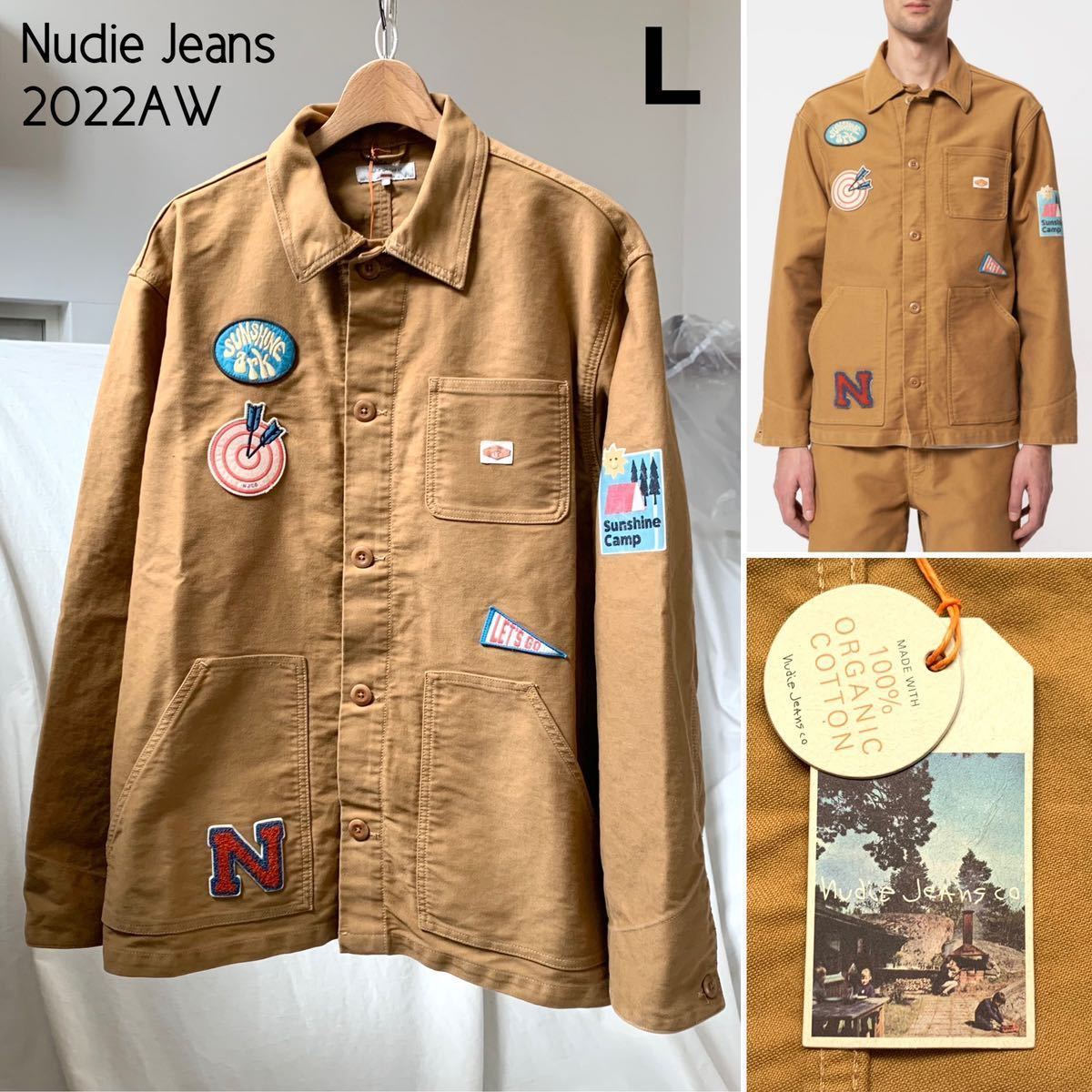 L  новый товар  2022AW Nudie Jeans ... джинсы   Carson Chore Jacket  молдинг  кожа   пиджак  ...5.910000  мужской   крышка  полностью    доставка бесплатно 