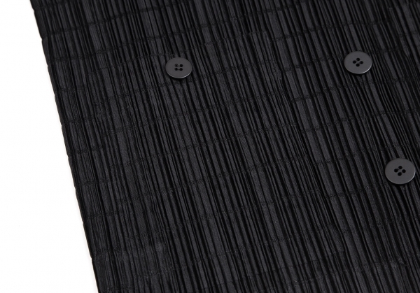 プリーツプリーズPLEATS PLEASE 透かしボーダー織りハイネックシャツジャケット 黒3 【レディース】_画像9