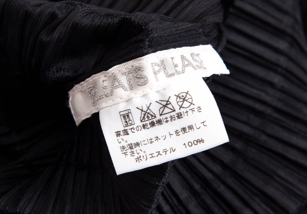 プリーツプリーズPLEATS PLEASE 透かしボーダー織りハイネックシャツジャケット 黒3 【レディース】_画像10