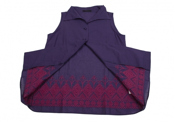 ジジリgigli 裾刺繍ノースリーブセットアップ 紫38・36 【レディース】_画像7