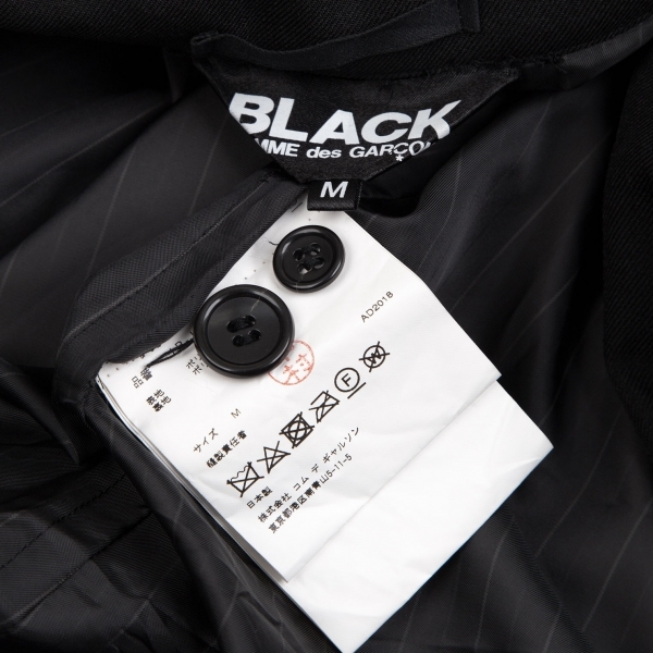 ブラックコムデギャルソンBLACK COMME des GARCONS ロングライニングエステル3Bジャケット 黒M 【レディース】_画像10