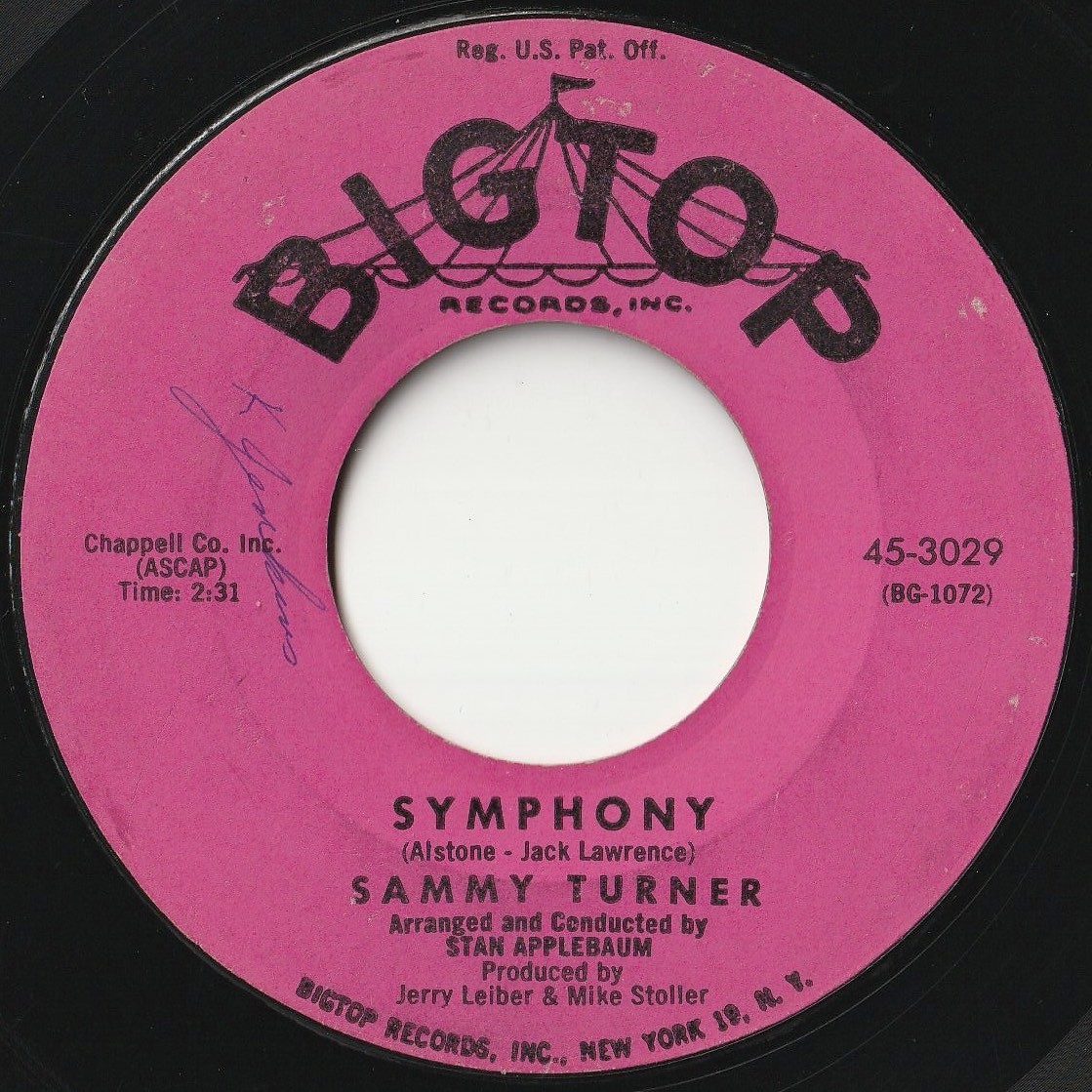 Sammy Turner Always / Symphony Bigtop US 45-3029 201331 R&B R&R レコード 7インチ 45_画像2