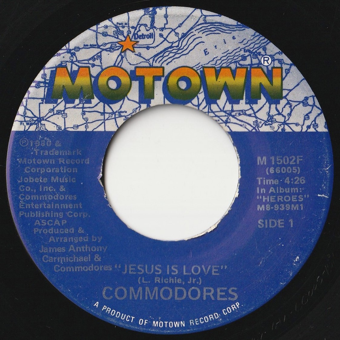 Commodores Jesus Is Love / Mighty Spirit Motown US M 1502F 201494 SOUL FUNK ソウル ファンク レコード 7インチ 45_画像1