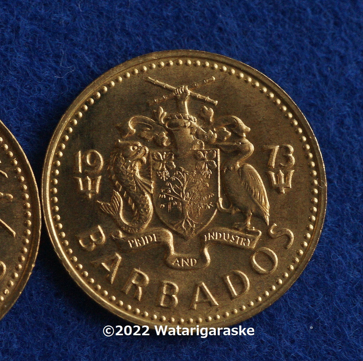 ★未使用1973年★バルバドス・ドル導入初のコインx1枚★灯台のコイン★の画像2