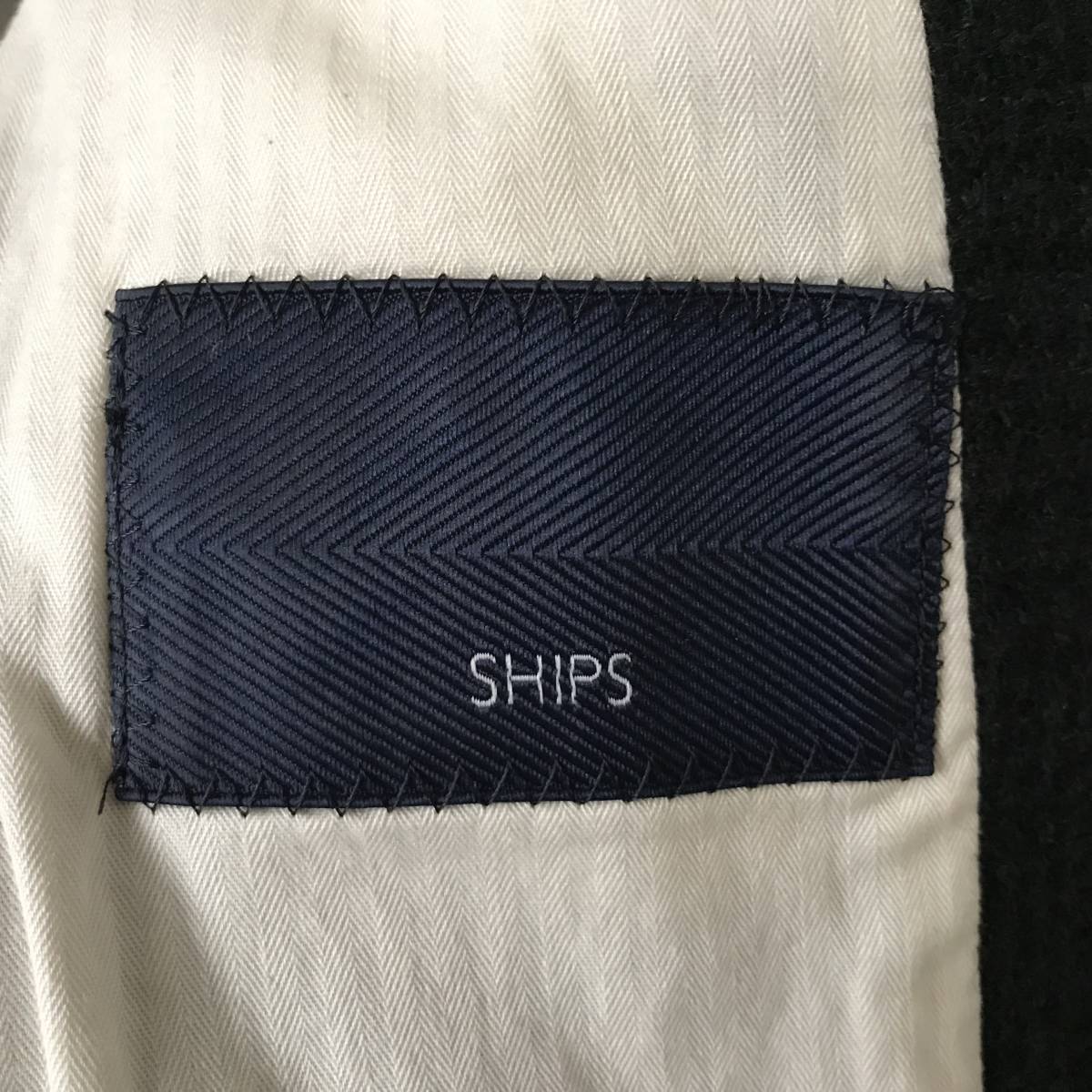 SHIPS NATIVE SHETLAND シップス ネイティブ シェットランド グレンチェック柄 麻混ツイードJKT 一部牛革使い 良品 size 46_画像7