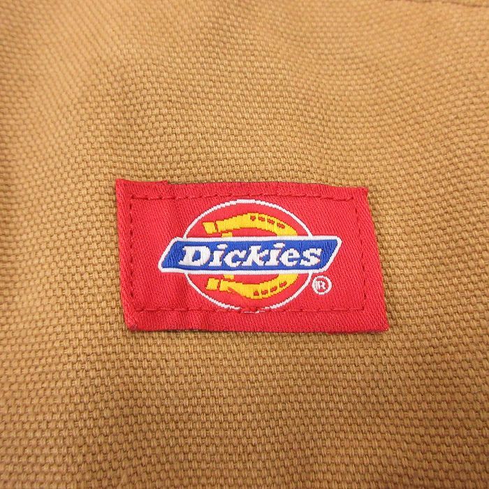 W44/古着 ディッキーズ Dickies オーバーオール メンズ ダック地 ダブルニー 大きいサイズ コットン 茶 ブラウン 内側キルティング 23jan06_画像4