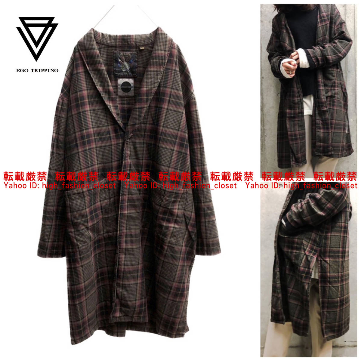送料無料】超美品 Moonage Devilment×EGO TRIPPING ロングチェック