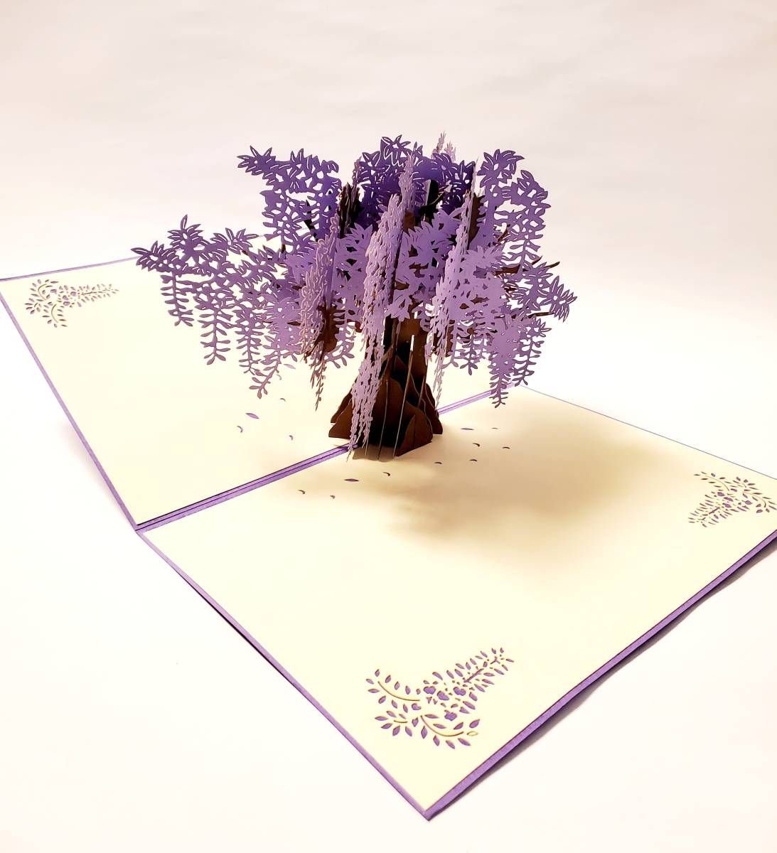  solid card HANAKO stone chip puts out card Fuji wistaria. flower purple wistaria flower. card greeting card multipurpose card 