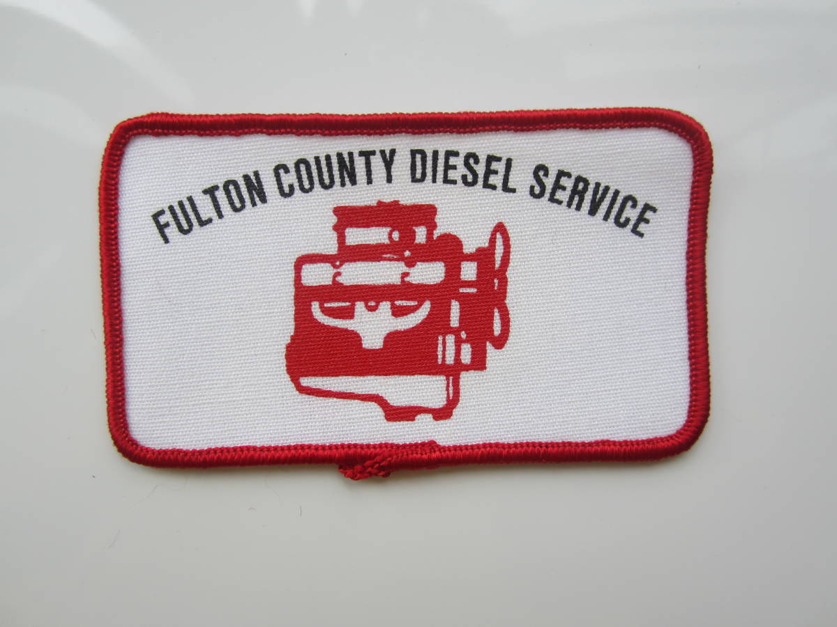 FLUTON COUNTY DISEL SERVICE 企業 ワッペン/ビンテージ F1 アメリカ 自動車 バイク ワークシャツ アメカジ 古着 USA①174_画像3