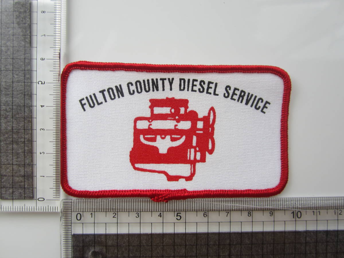 FLUTON COUNTY DISEL SERVICE 企業 ワッペン/ビンテージ F1 アメリカ 自動車 バイク ワークシャツ アメカジ 古着 USA①174_画像6