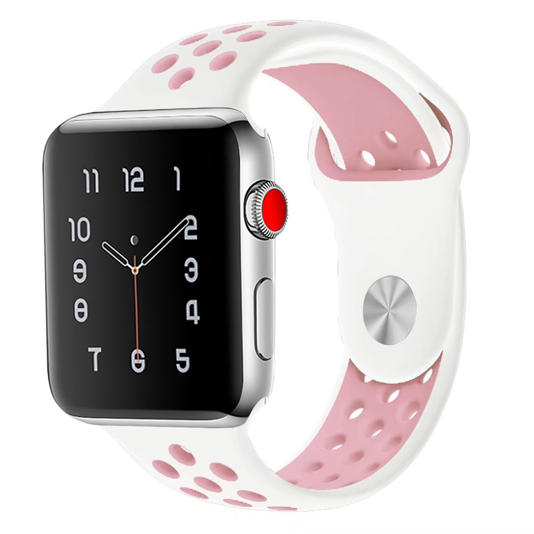 42MM/44MM, white / pink Apple Watch for band silicon made sport Apple watch band Apple Watch Series 6/5/4/3/2/1. correspondence 