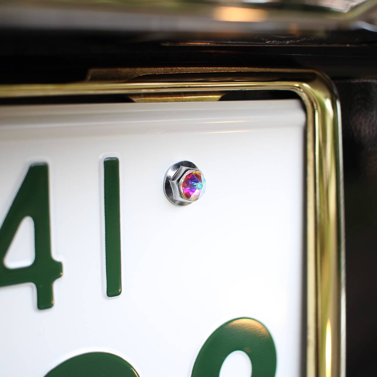 【特大】 スワロフスキー ナンバーボルト オーロラ（虹色遊色） 4個 日産 軽自動車 デイズ ルークス ハイウェイスター モコ クリッパーの画像7