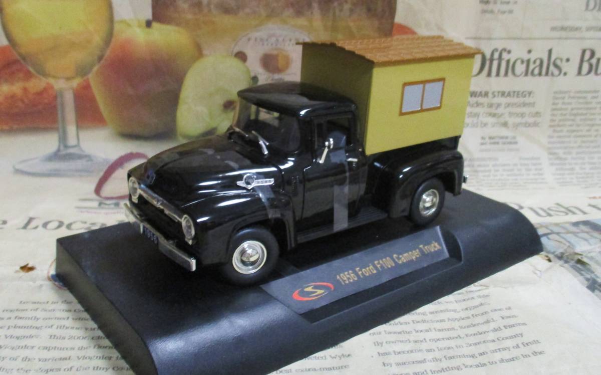 * out of print *Signature Models*1/32*1956 Ford F100 Pickup Camper black * truck ≠ Franklin Mint 