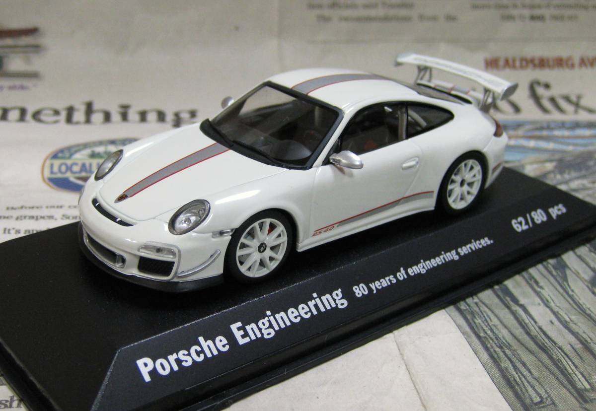 超話題新作 ★レア絶版*ディーラー限定*世界80台*Minichamps*1/43*Porsche 911 ホワイト 2011 4.0 RS GT3 乗用車