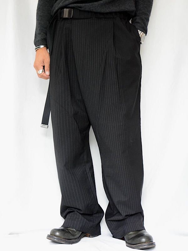 【逸品】 良品即決★バックラッシュ19AWランダムストライプGIベルト付きルーズパンツ黒S バックボーン 【逸品】 良品即決★バックラッシュ19AWランダムストライプGIベルト付きルーズパンツ黒S バックボーン
