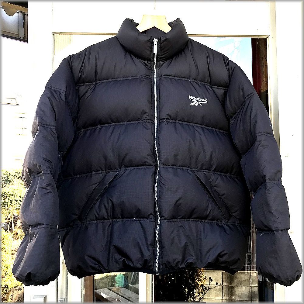 ★REEBOK　リーボック　状態良好　ダウン　ジャケット　size XL　ブラック　黒★検 ビンテージ 90s 古着