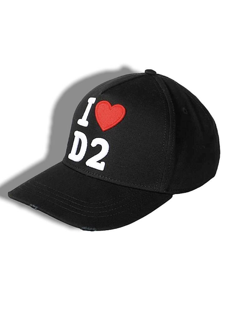 【ラッピング不可】  新品未使用 D SQUARED2 ID2 キャップ 帽子 BLACK 黒 その他