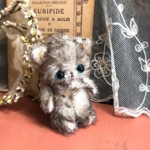 加茂美智子様 猫ちゃん テディベア ハンドメイド ぬいぐるみ kamo 羊毛