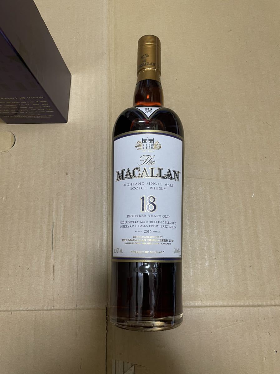 最終値下げ ザ・マッカラン 18年 未開栓 2016 EIGHTEEN YEAR OLD シェリーオーク ウイスキー 700ml 43% 箱付き The MACALLAN 送料無料