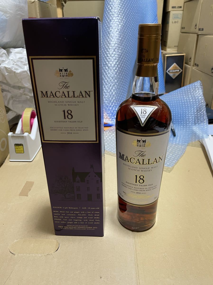 最終値下げ ザ・マッカラン 18年 未開栓 2016 EIGHTEEN YEAR OLD シェリーオーク ウイスキー 700ml 43% 箱付き The MACALLAN 送料無料