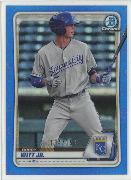 【Bobby Witt Jr.】2020 Bowman Chrome Prospect Base Blue Refractor ブルーリフラクター 150枚限定の画像1