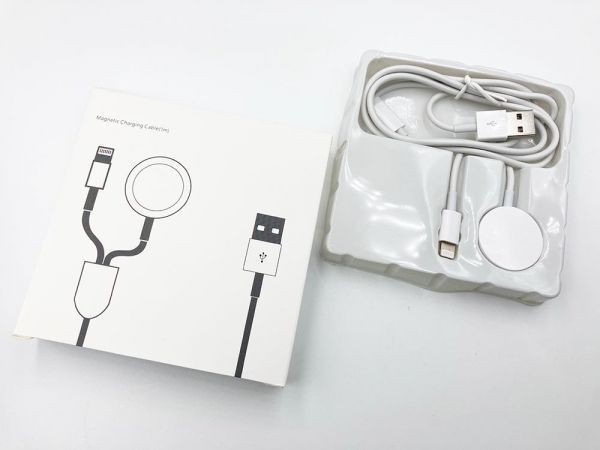 【2in1 Apple Watch / iPhone 充電 ケーブル】 送料無料 マグネット式 磁気充電 検索用) Series 1 2 3 4 5 6 SE 38mm 40mm 42mm 44mm_画像2