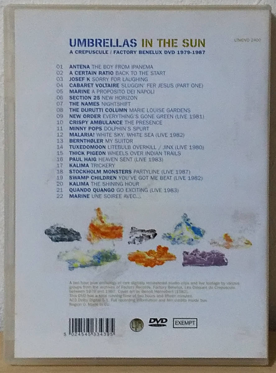 Factory Benelux - Various - Umbrellas In The Sun - A Crepuscule / Factory Benelux DVD, NTSC UK запись LTM - LTMDVD 2400 2005 год 