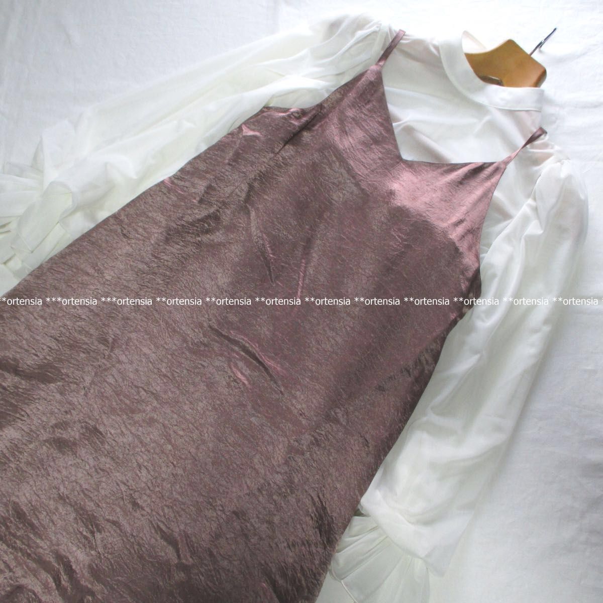 1256 値下げ不可　新品未使用　【日本製】配色シースルードッキングキャミワンピースドレス　高品質ドレス
