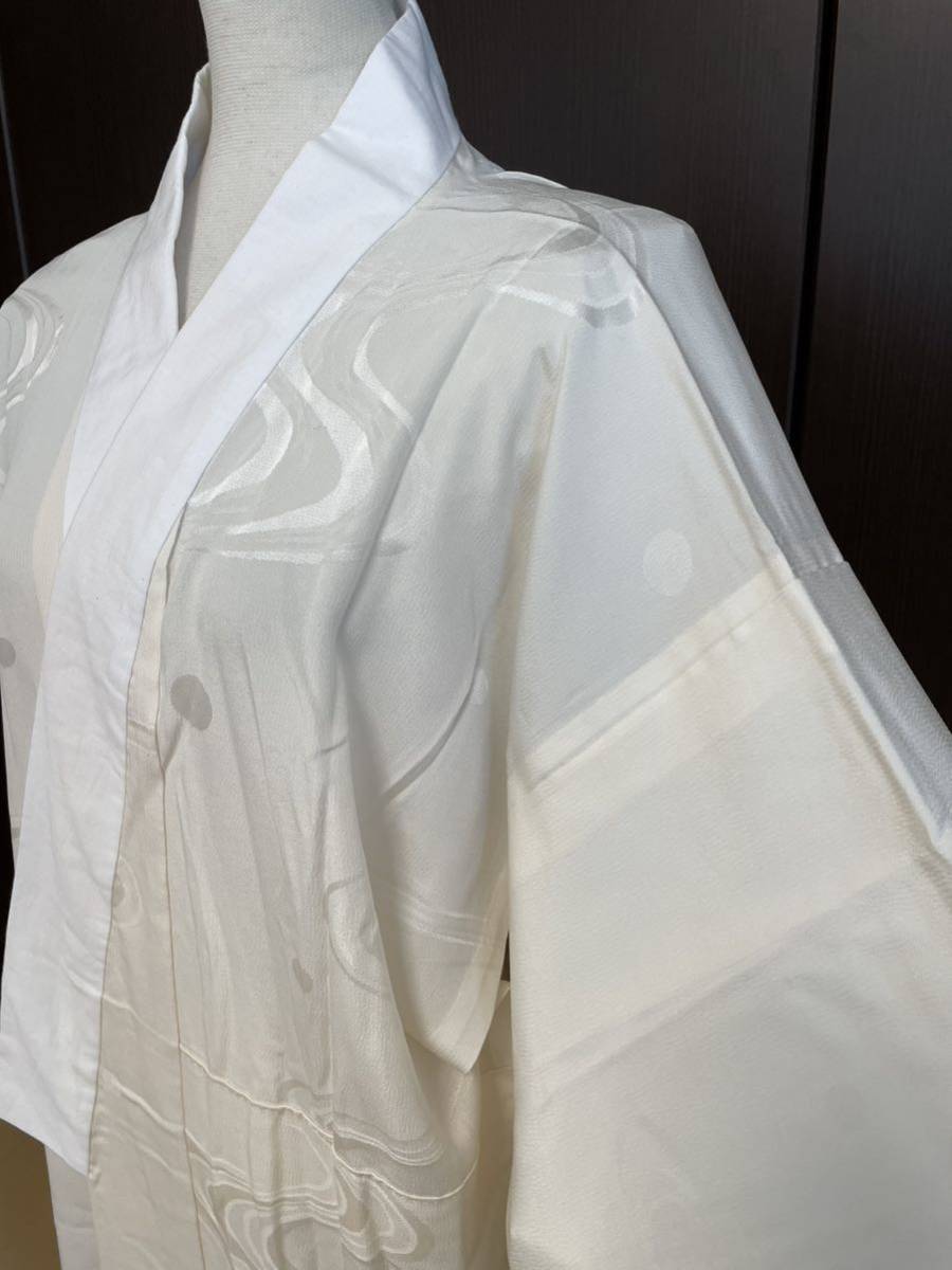 若者の大愛商品 長襦袢 正絹 和装 着物☆ 4188 白色 流水 袖無双☆ 裄