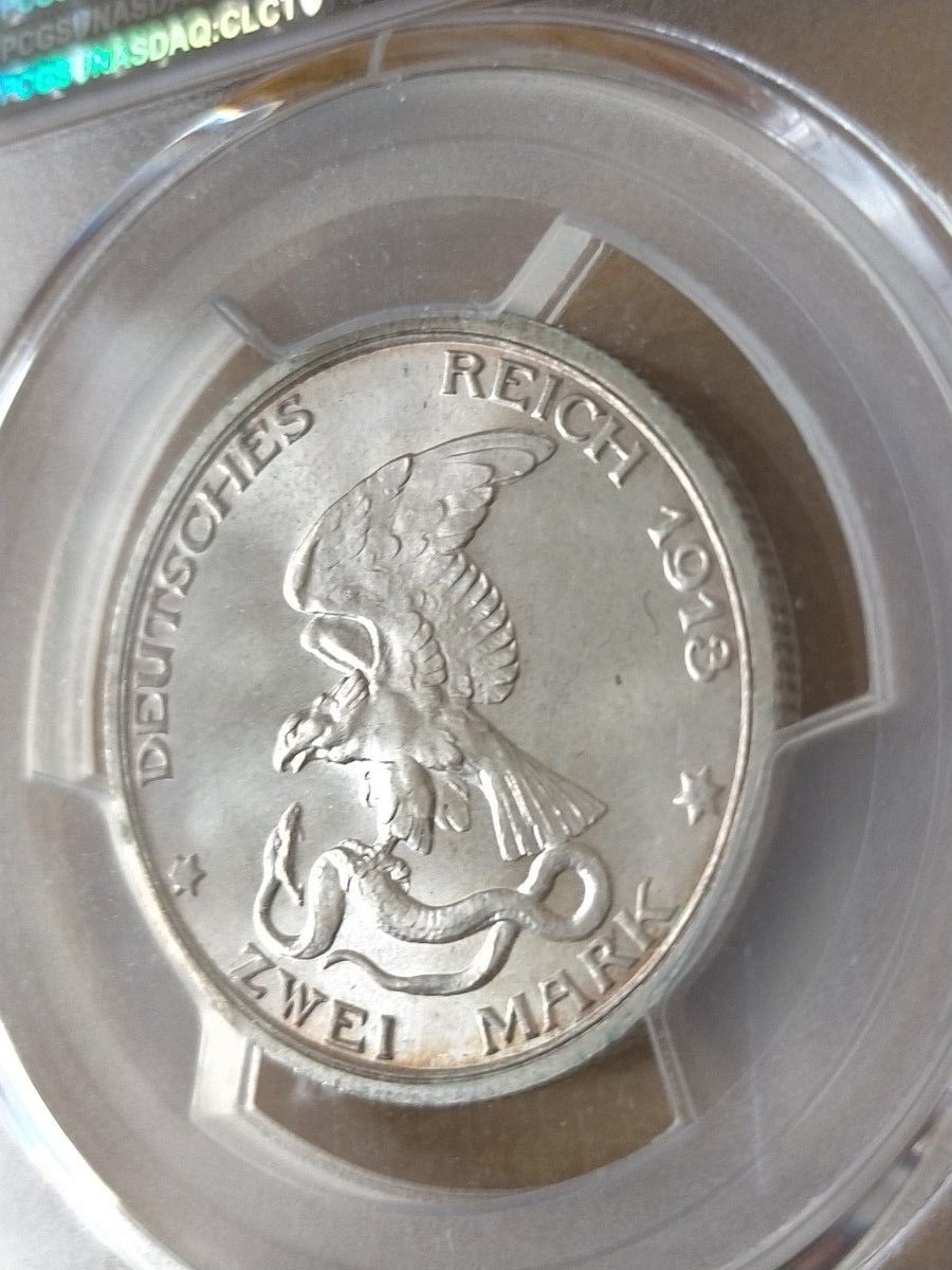 1913年 ドイツ ナポレオン戦争 記念銀貨 高鑑定 PCGS MS65 アンティークコイン