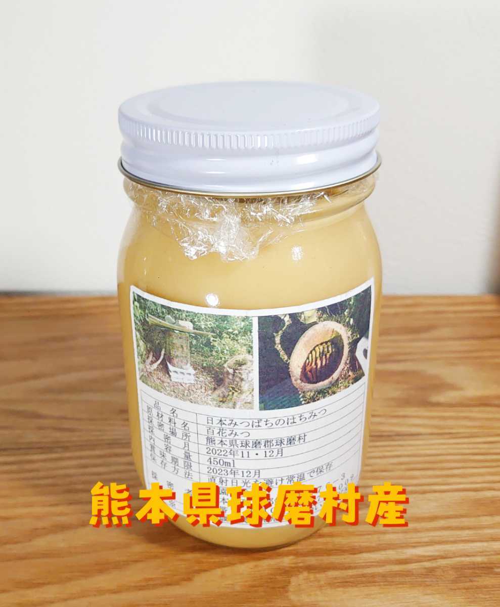 日本蜜蜂のはちみつ 結晶化 天然 非加熱 国産 熊本県産 ハチミツ