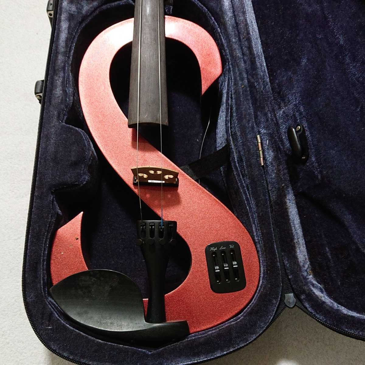 285  バイオリン 練習用 電子バイオリン ケース付属 Ｓ字 ワインレッドの画像2