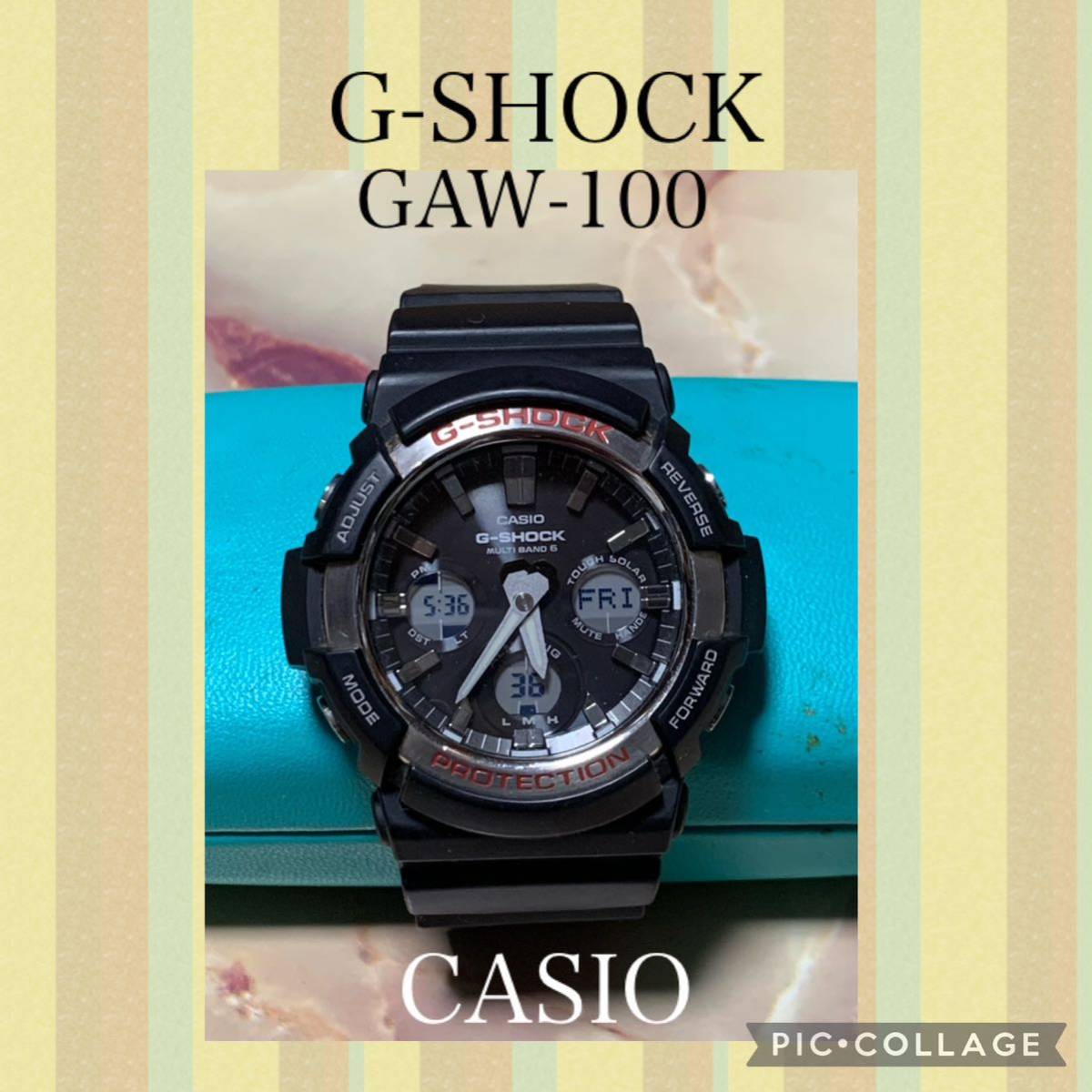 【ご予約品】 a103.G-SHOCK CASIO ブラック 腕時計 カシオ タフソーラー GAW-100 TOUGH SOLAR