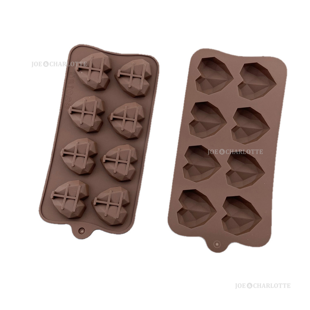 【ハート8コ】チョコレートモールドシリコン製 クッキー ケーキ型抜きお菓子金型　じょえクック