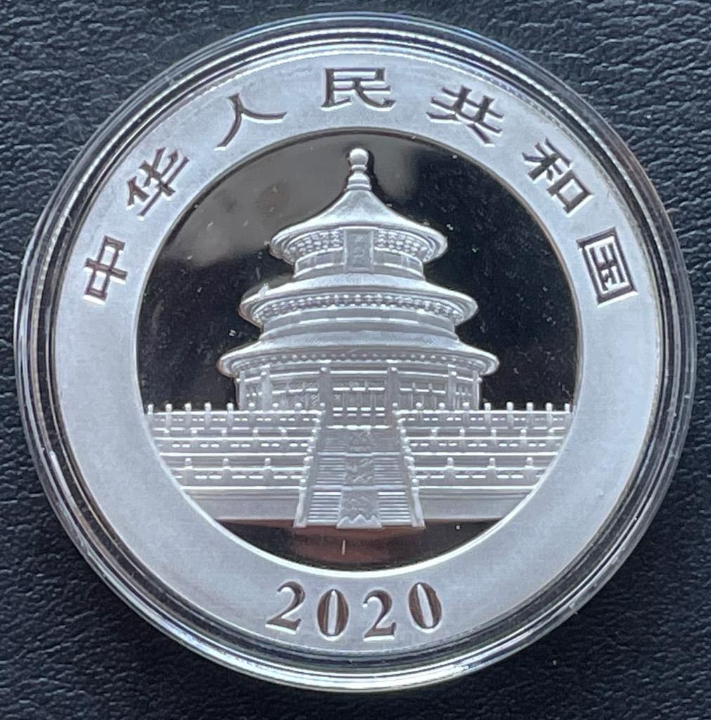 2020年 中国 パンダ 10元 銀貨 30グラム(プラスチックホルダ付き)_画像4
