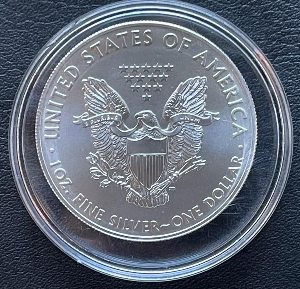 1枚2020年 純銀・アメリカイーグル コイン・銀貨・1オンスクリアケース付き 4の画像10