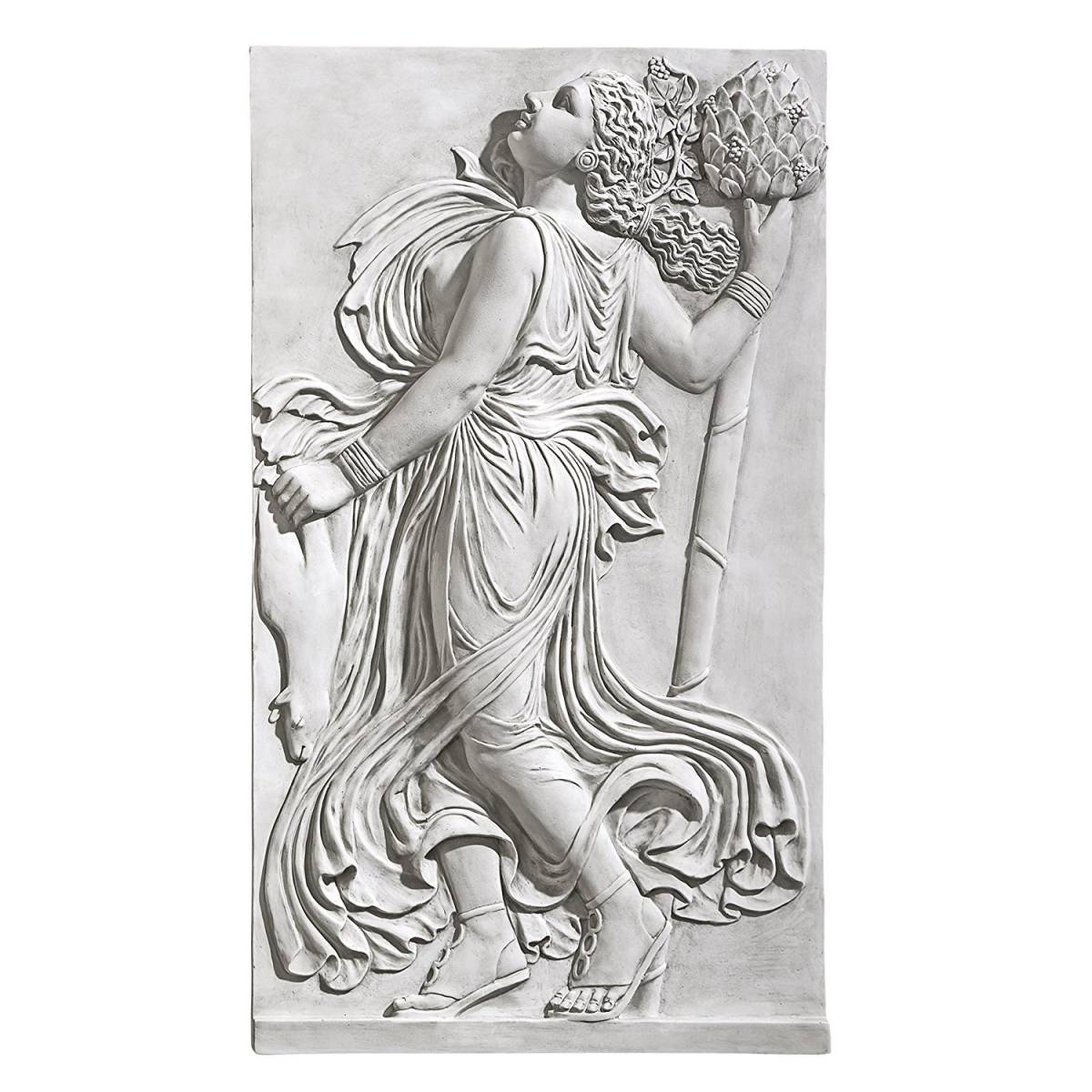 古代ギリシャのディオニュソス(バッカス)祭の壁画 メナードとティルソス右側壁彫刻 彫像/ マイナスディオニューソス サウナ(輸入品