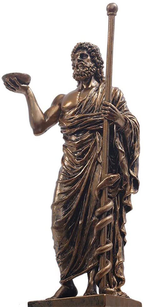 古代ギリシャの医学の神 アスクレピオス彫像 彫刻 ブロンズ風彫刻 医者 医学生 病院 院長(輸入品_画像2