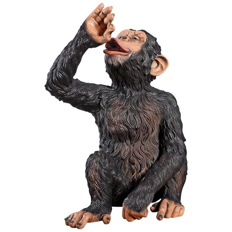 アニス酒（アニセッタ）を飲んでいる、チンパンジー彫像 装飾彫刻 置物 カフェ パブ ホテル(輸入品_画像2
