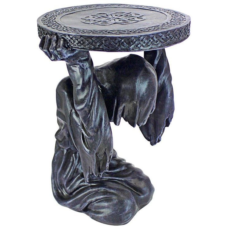 目前の死 死神彫刻台座 サイドテーブル彫像 ゴースト・グリム・リーパーテーブル インテリア置物(輸入品_画像4