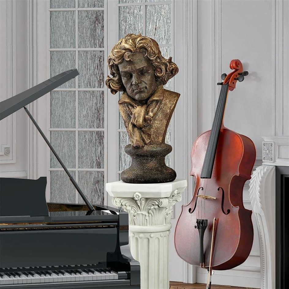 偉大な作曲家ルートヴィヒ・ヴァン・ベートーヴェン彫刻胸像 装飾オーナメント彫像 音楽教室 スタジオ(輸入品