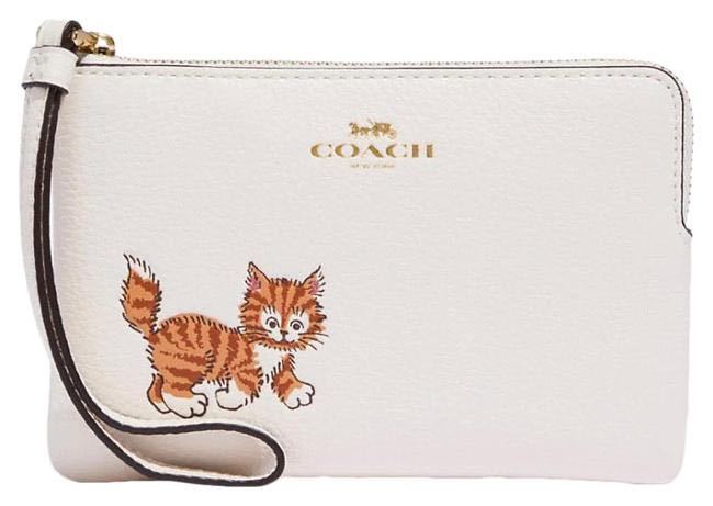 新品未使用☆完売品COACH コーチ リスレット レザー ポーチ 猫柄 子猫 ネコ 限定品 ファスナーポーチ 白