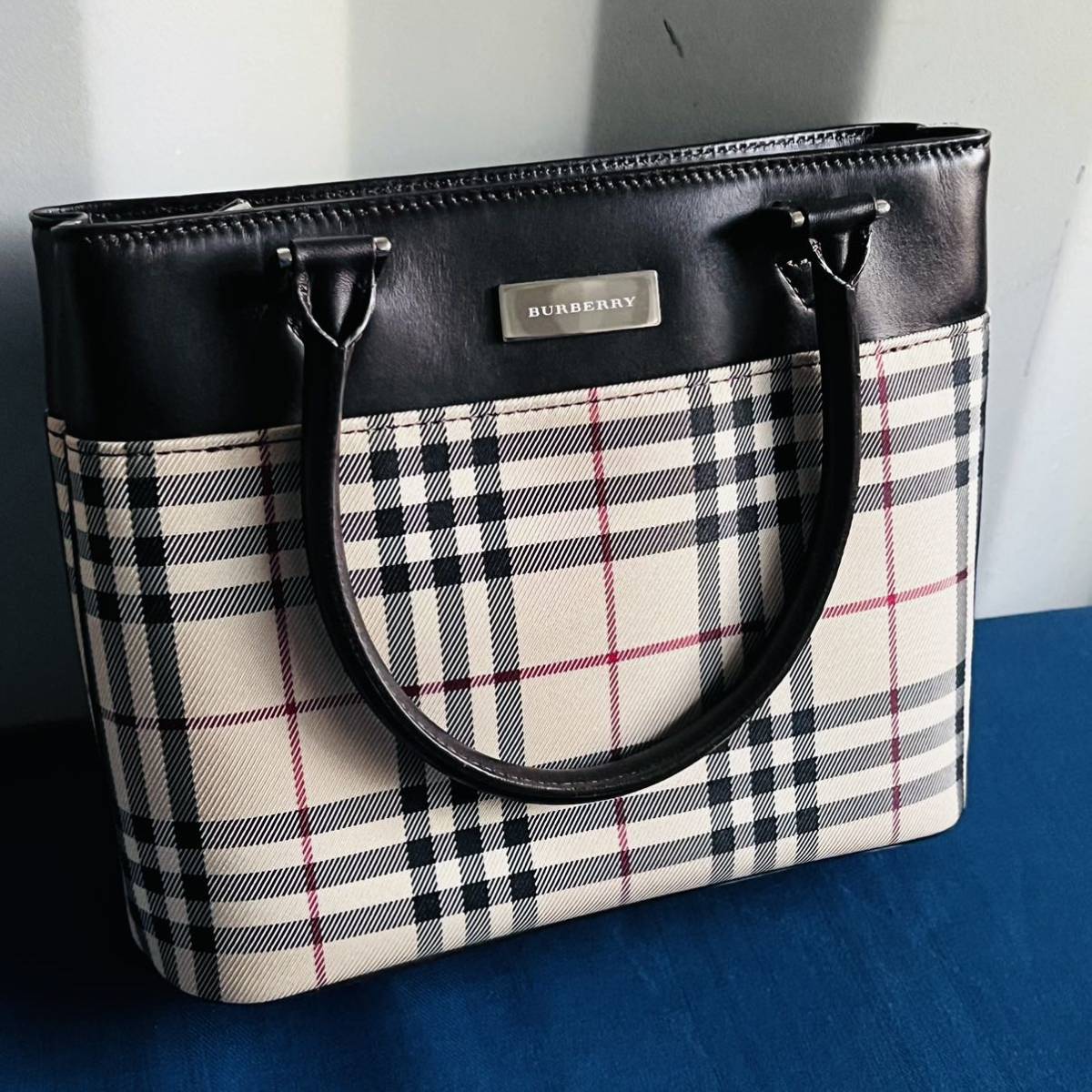 極美品！BURBERRY バーバリー ノバチェック チェック柄 トートバッグ-