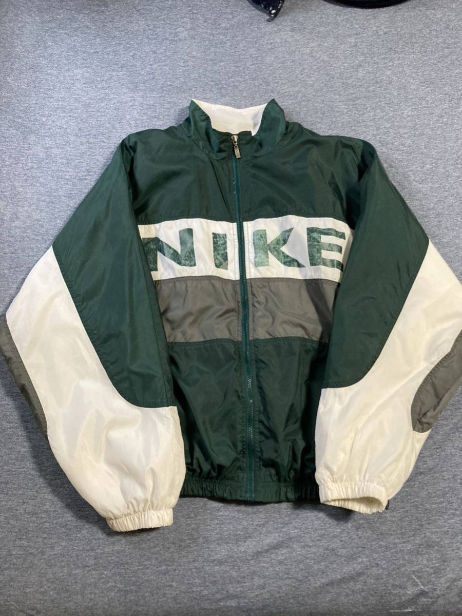 Yahoo!オークション - 90s NIKE ナイキ ナイロンジャケット XL グリー...