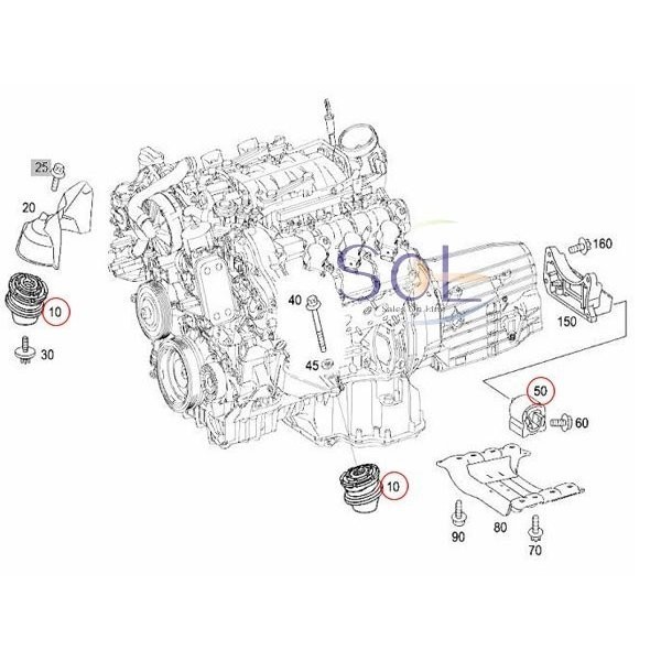 ベンツ W220 R230 R171 エンジンマウント 左右セット + ミッションマウント S320 S350 S430 S500 S600 S55 SL350 SLK200 2112400317_画像2