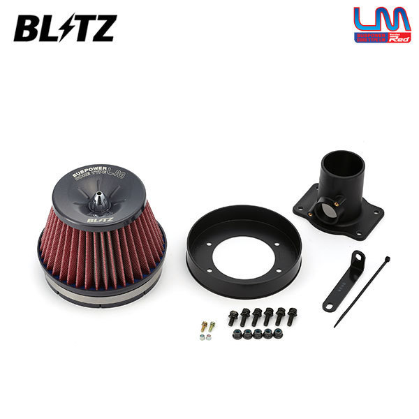 BLITZ ブリッツ サスパワー コアタイプLM レッド エアクリーナー アレックス NZE121 NZE124 H13.1～ 1NZ-FE