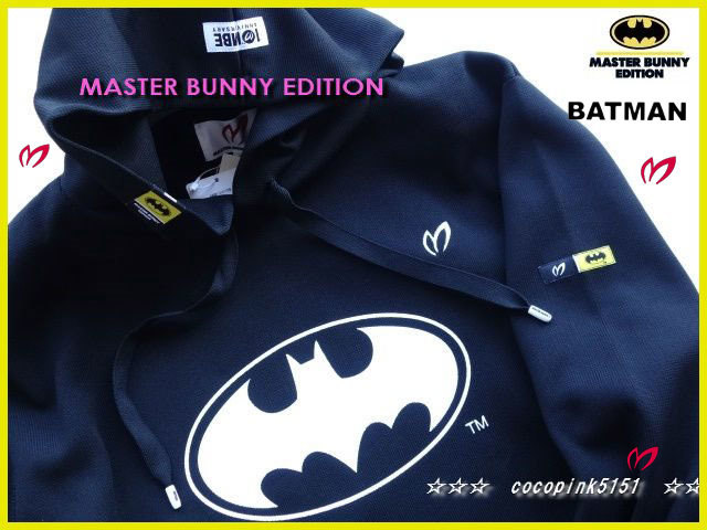 正規本物!マスターバニー★パーリーゲイツ★限定!MBE×バットマン★BATMANコラボ★プルオーバー★フーディ★パーカ★ニット4番(M)黒_画像4