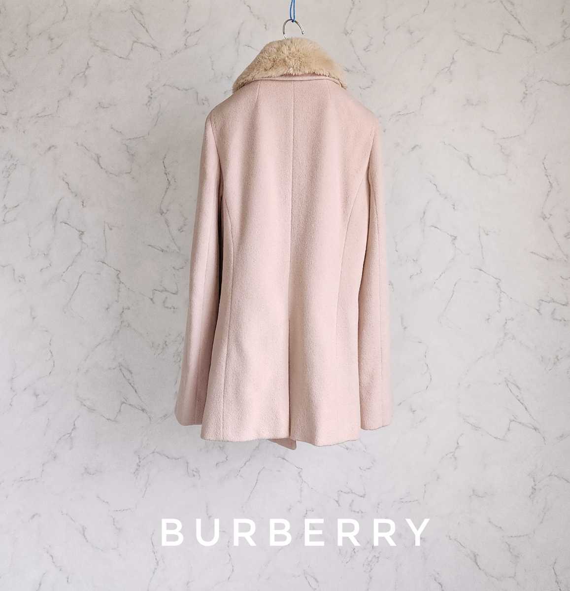 超高級 burberry 一級品バーバリーチェックコート パステルピンク系